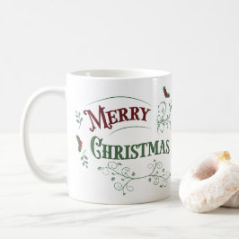 Vintage Merry Christmas Typografi Kaffemugg