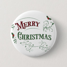 Vintage Merry Christmas Typografi Knapp