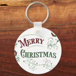 Vintage Merry Christmas Typografi Nyckelring
