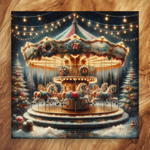 Vintage Merry-Go-Round Whimsical-jul Poster
