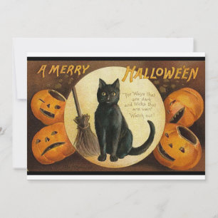 Vintage Merry Halloween-inbjudan Inbjudningar
