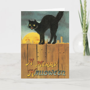 Vintage Merry Halloween Katt av Ellen Clapsaddle Kort