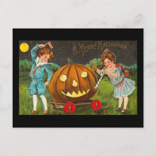 Vintage Merry Halloween-vykort Vykort