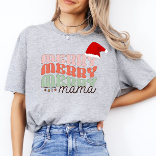 Vintage Merry Mamma Modern Julafton Retro Women Mo T Shirt
