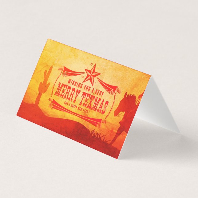 Vintage Merry Texas julkort Kort (Baksida)