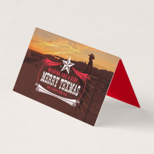 Vintage Merry Texmas Cowboyjulkort Kort