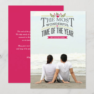 Vintage Mest underbart med årets foto Julkort