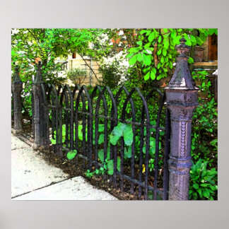 Vintage Metall Garden Fence Poster