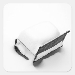 Vintage Metall Gräsmatta, ordförande i Snö, Fullt Fyrkantigt Klistermärke