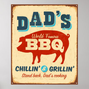 VINTAGE METALL - PAPPA BBQ POSTER