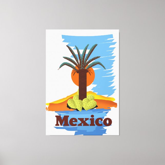 Vintage mexican Handflatan tecknad Canvastryck (Framsida)