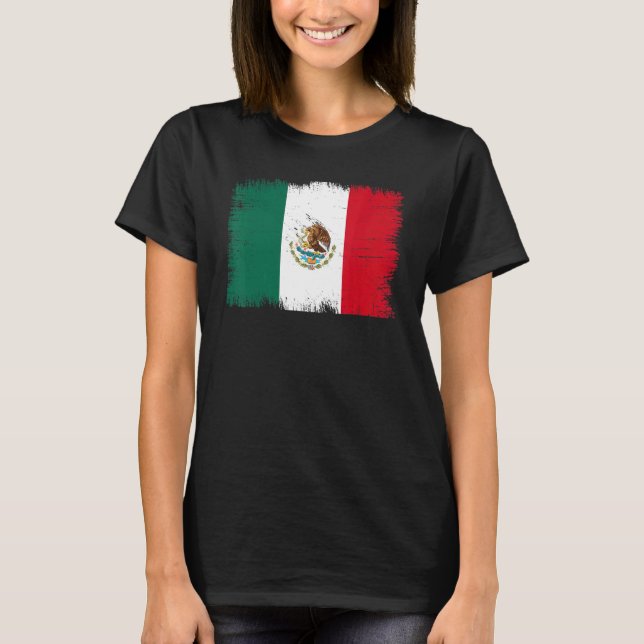 Vintage Mexico Flag Mexican Independence Day T Shirt (Framsida)