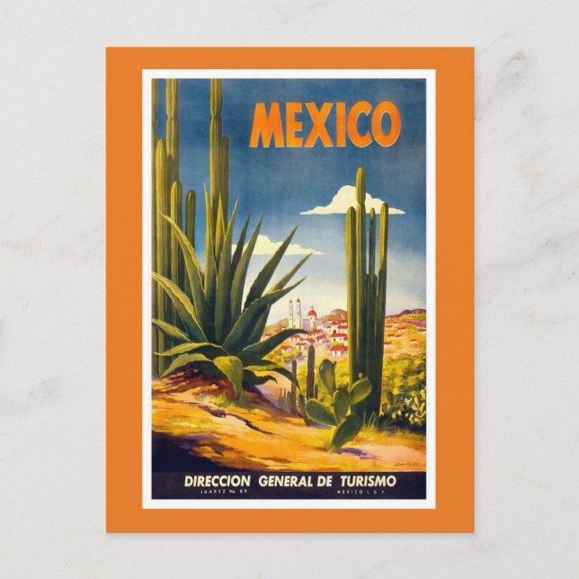 Vintage Mexico Travel Advertisement Vykort (Framsida)