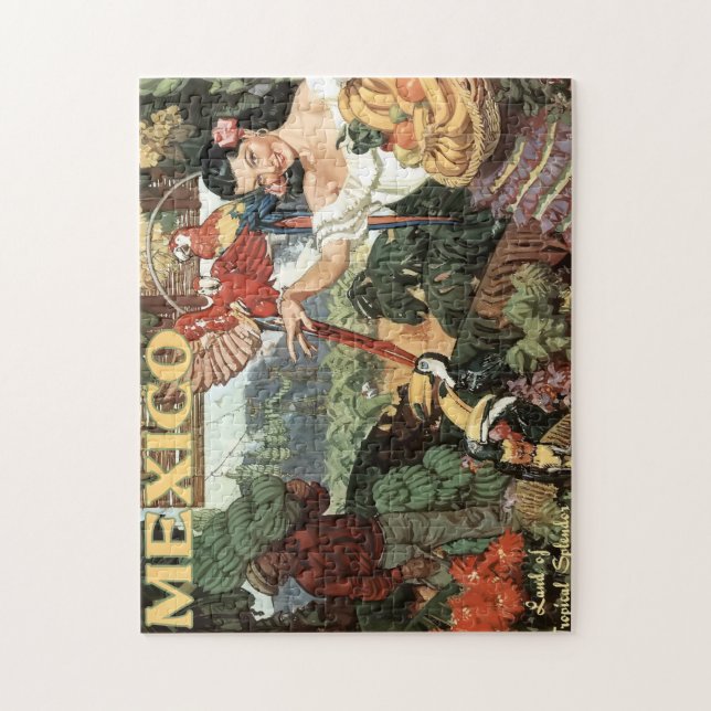 Vintage Mexico Travel Poster Pussel (Vertikal)