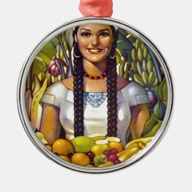 Vintage Mexico Travel Tourism Advertisement Julgransprydnad Metall (Framsidan)