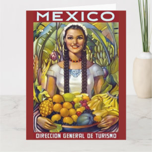 Vintage Mexico Travel Tourism Advertisement Kort