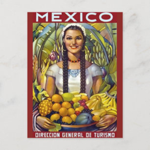 Vintage Mexico Travel Tourism Advertisement Vykort