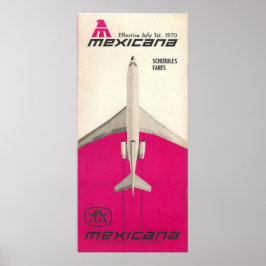 Vintage Mexiicana Airline Travel Poster