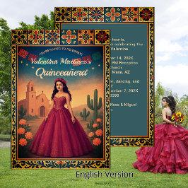 Vintage Mexikanska Quinceañera 15:e födelsedagen Inbjudningar