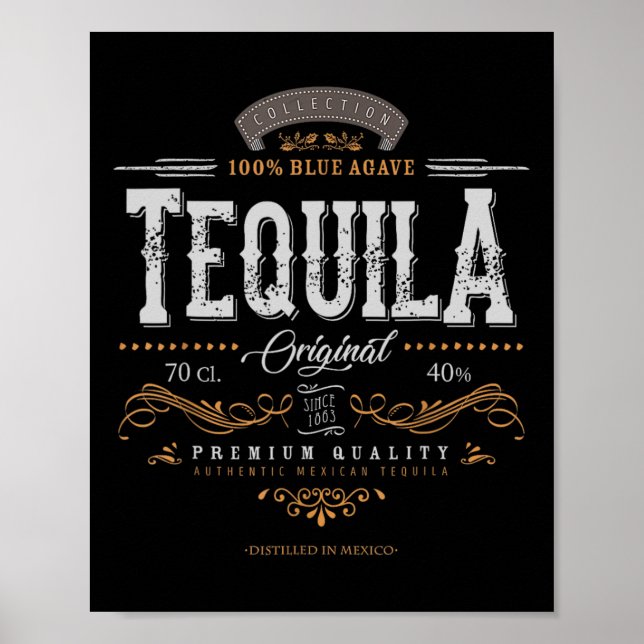 Vintage Mexikanska Tequila Cinco De Mayo Distress  Poster (Framsidan)