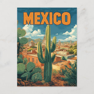 Vintage Mexiko Cactus Travel Vykort