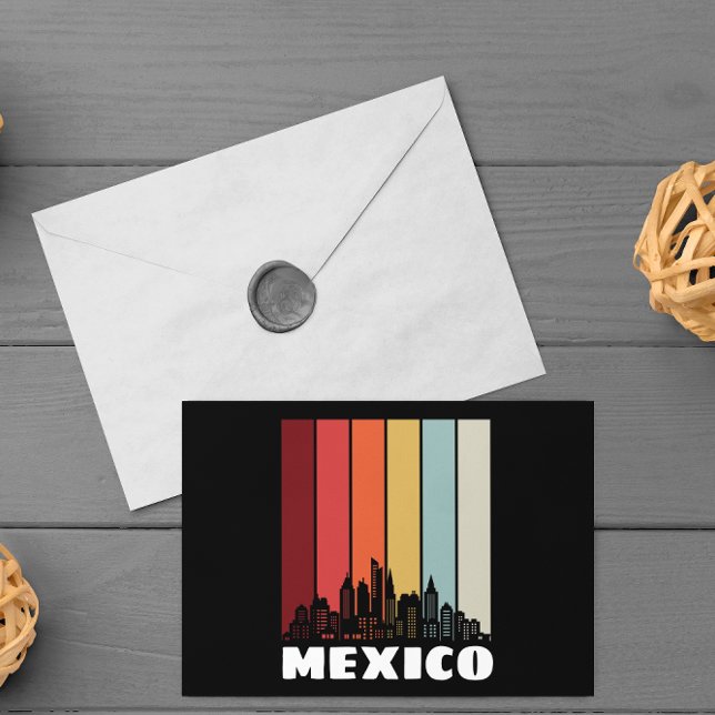 Vintage Mexiko CDMX Cityscape Retro Sunset Vykort (retro sunset mexico cdmx postcard)