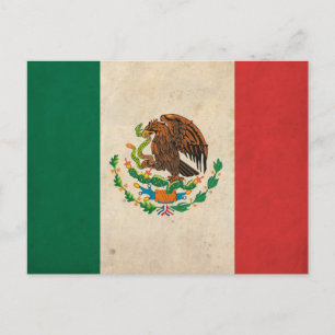 Vintage Mexiko Flagga Vykort