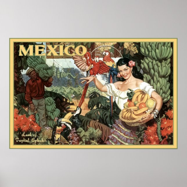 Vintage Mexiko Land Tropical Splendor Travel Poster (Framsidan)