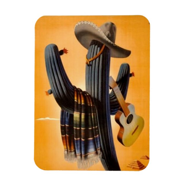 Vintage Mexiko - Mexikanska reseturismreklamen Magnet (Vertikal)