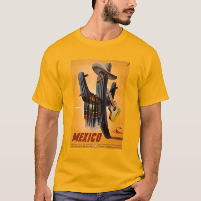 Vintage Mexiko - Mexikanska reseturismreklamen T Shirt (Framsida)