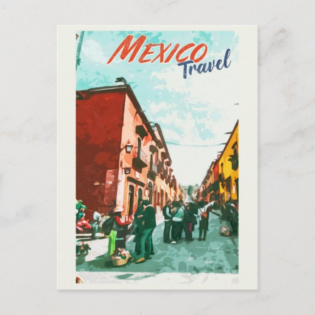 Vintage Mexiko Retro Travel Vykort (Framsida)
