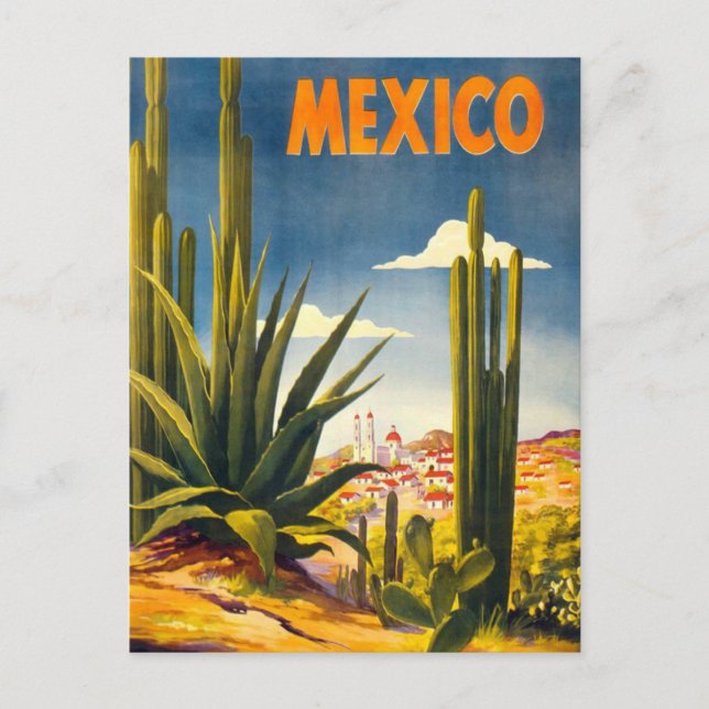 Vintage Mexiko Travel Vykort (Framsida)