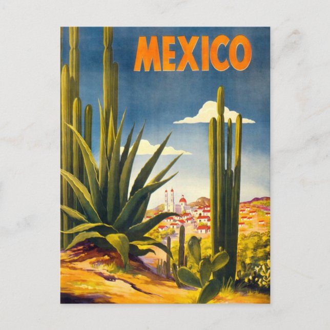 Vintage Mexiko Travel Vykort (Framsida)