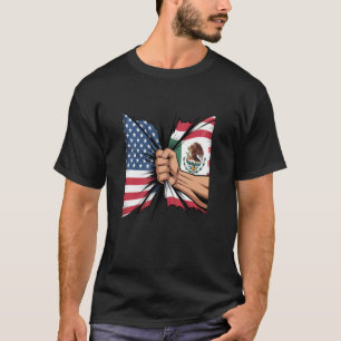 Vintage Mexiko USA flagga Mexikanska Pridet T Shirt