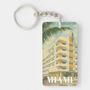 Vintage Miami Art Deco Keychain Nyckelring