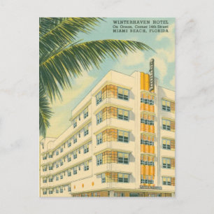 Vintage Miami Art Deco Travel Vykort