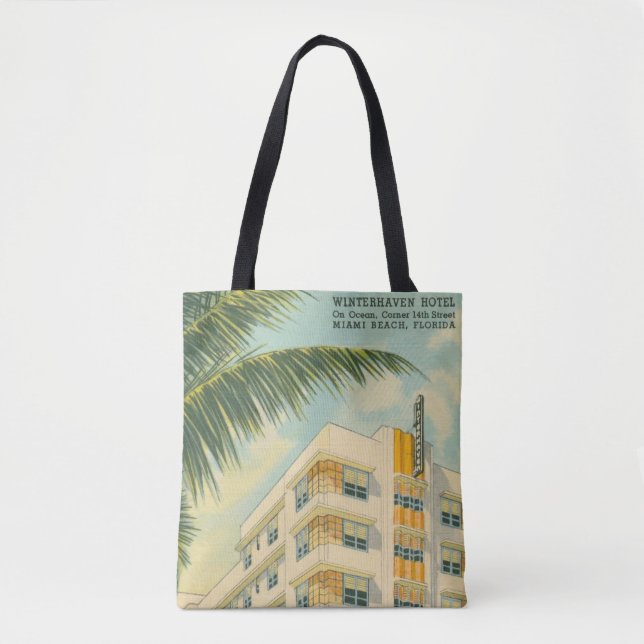 Vintage Miami Art Deco-verktygslåda Tygkasse (Framsida)