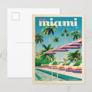 Vintage Miami Bassäng vykort