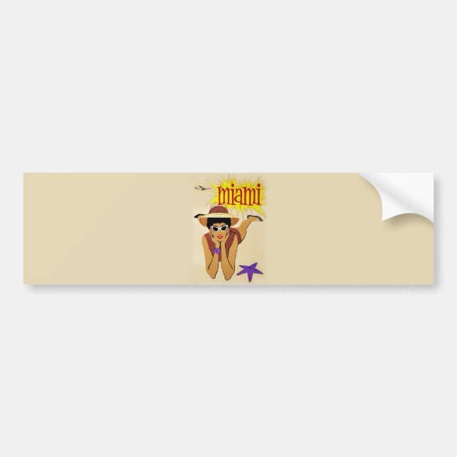 Vintage Miami Beach Bildekal (Framsidan)