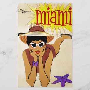 Vintage Miami Beach Brevpapper