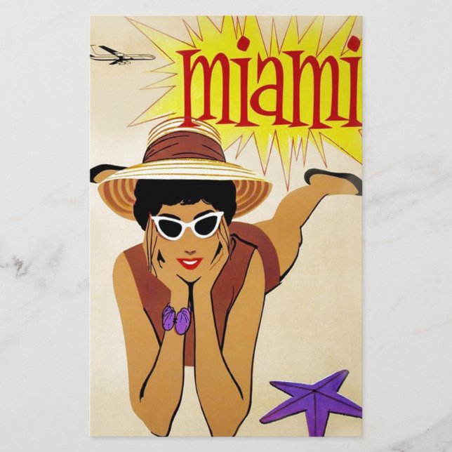Vintage Miami Beach Brevpapper (Framsida)