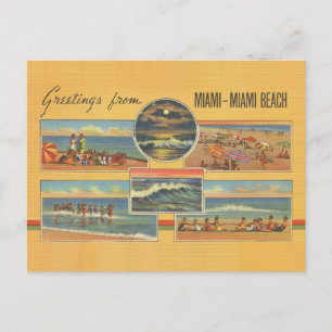 Vintage Miami Beach Florida-postkort Vykort