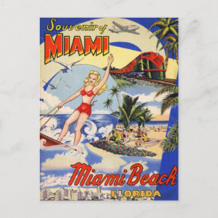 Vintage Miami Beach Florida Resa Vykort