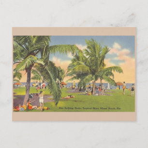 Vintage Miami Beach Florida Sunbad Post Card Vykort