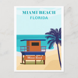 Vintage Miami Beach Florida Travel Vykort