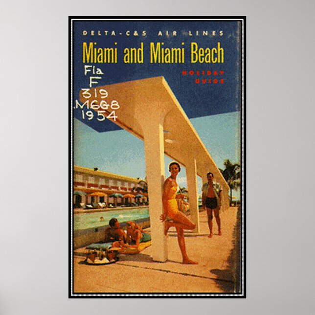 Vintage Miami Beach, Florida, USA - Poster (Framsidan)