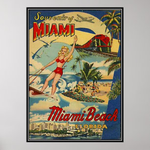 Vintage Miami Beach, Florida, USA - Poster