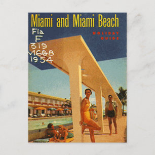 Vintage Miami Beach, Florida, USA - Vykort