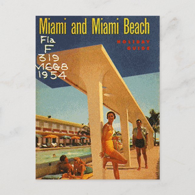 Vintage Miami Beach, Florida, USA - Vykort (Framsida)