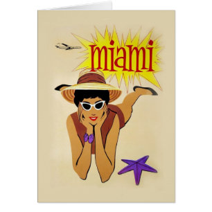 Vintage Miami Beach Hälsningskort